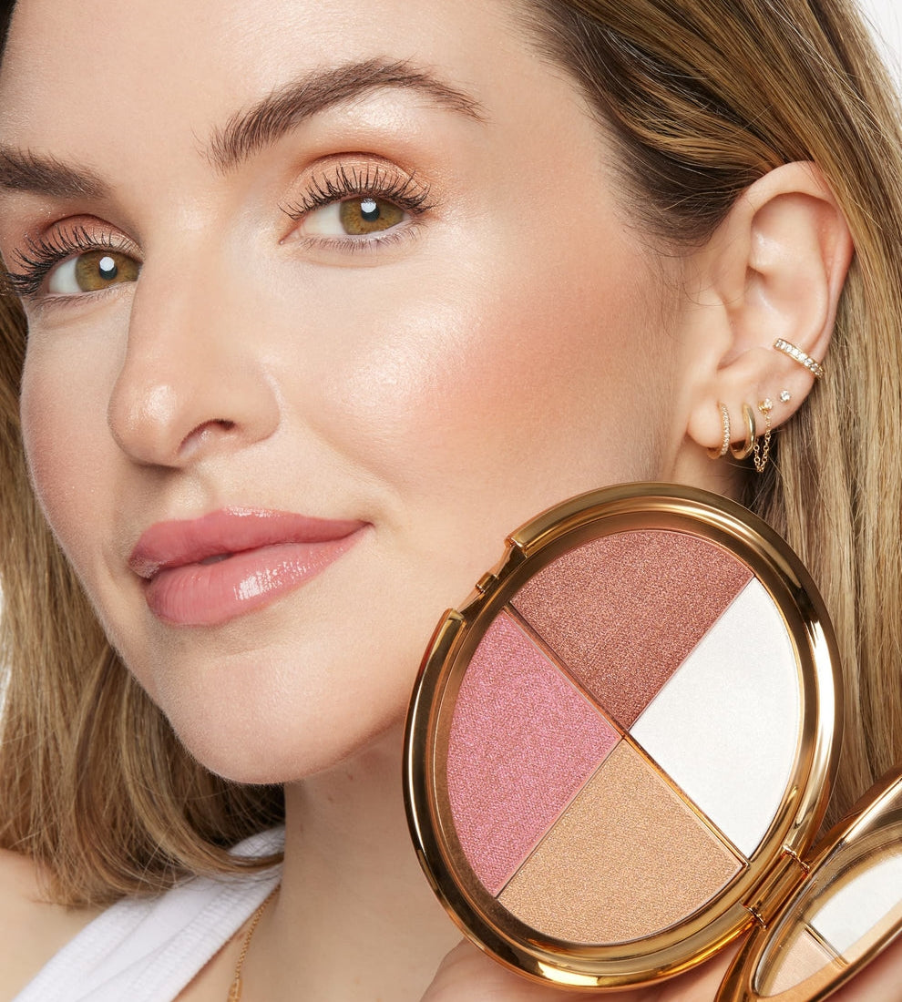 đLast 3 hours 60% offâ°eye & cheek palette - eyeshadow and highlighter makeup (with Detachable Brush)